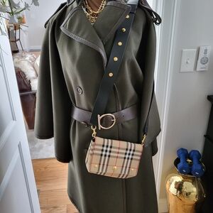 Salvatore Ferragamo Olive and Brown Coat